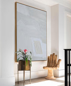 Light Gray Textured Abstract Wall Art Square