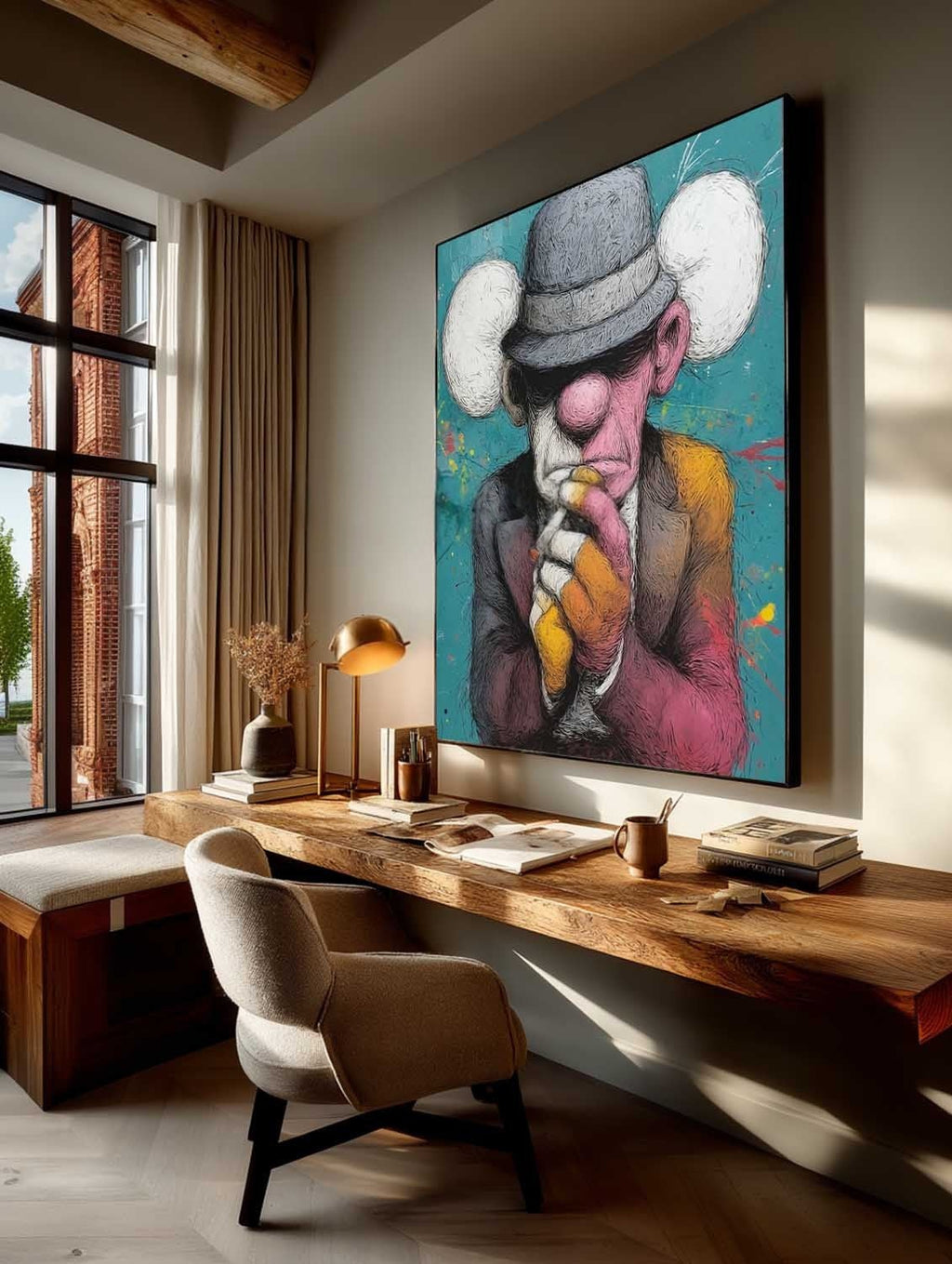 Kaws Gangster Pop Art Painting Modern