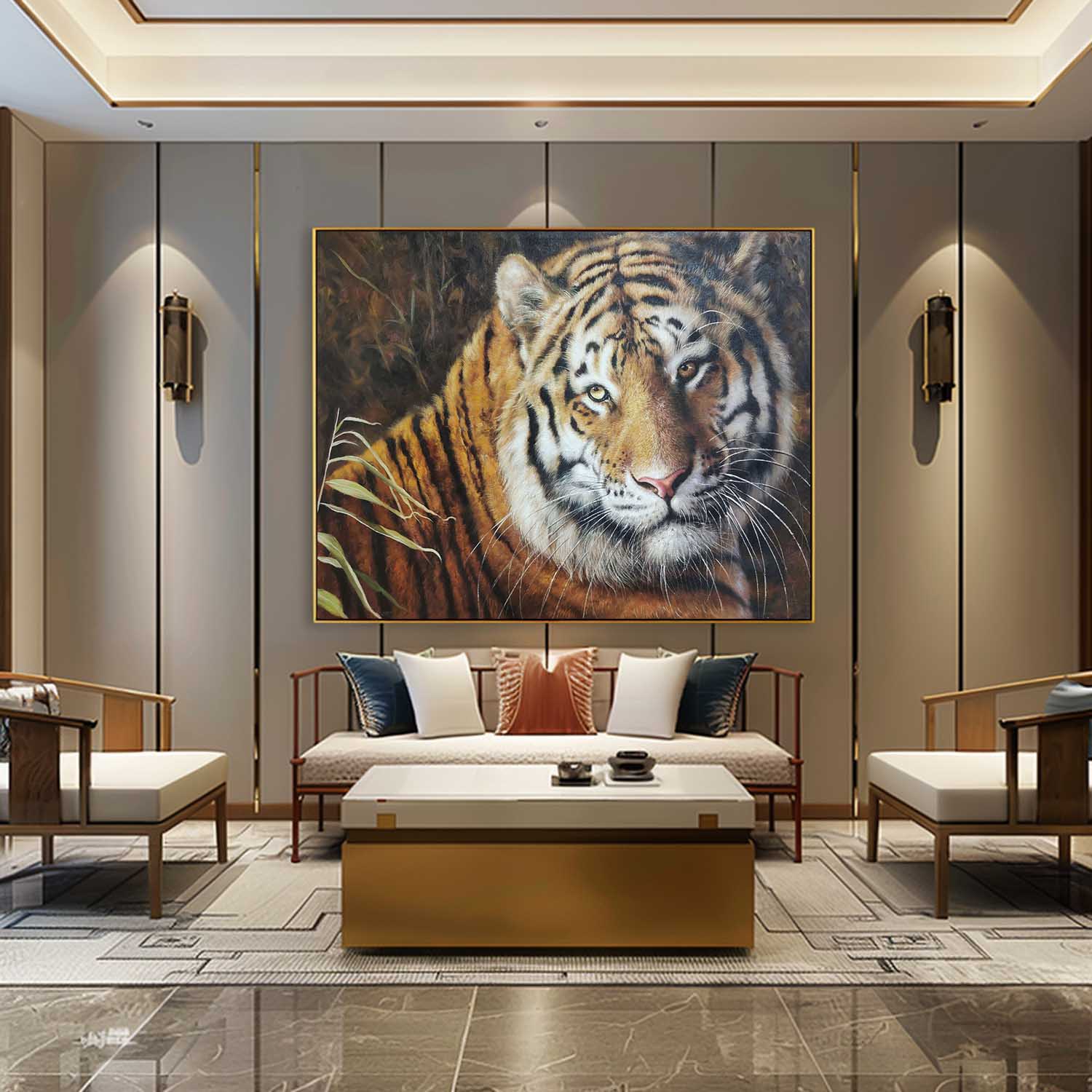 Hyperrealism Majestic Tiger Realistic Oil Painting