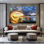 Hyperrealism Sunset Wave Arch Texture Wall Art Romantic