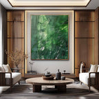 Bold Green Abstract Art Oil Painting