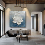 Wall Art 3D Lotus Flower Oil Painting