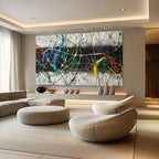 Abstract Expressionist Vibrant Splatter Action Painting