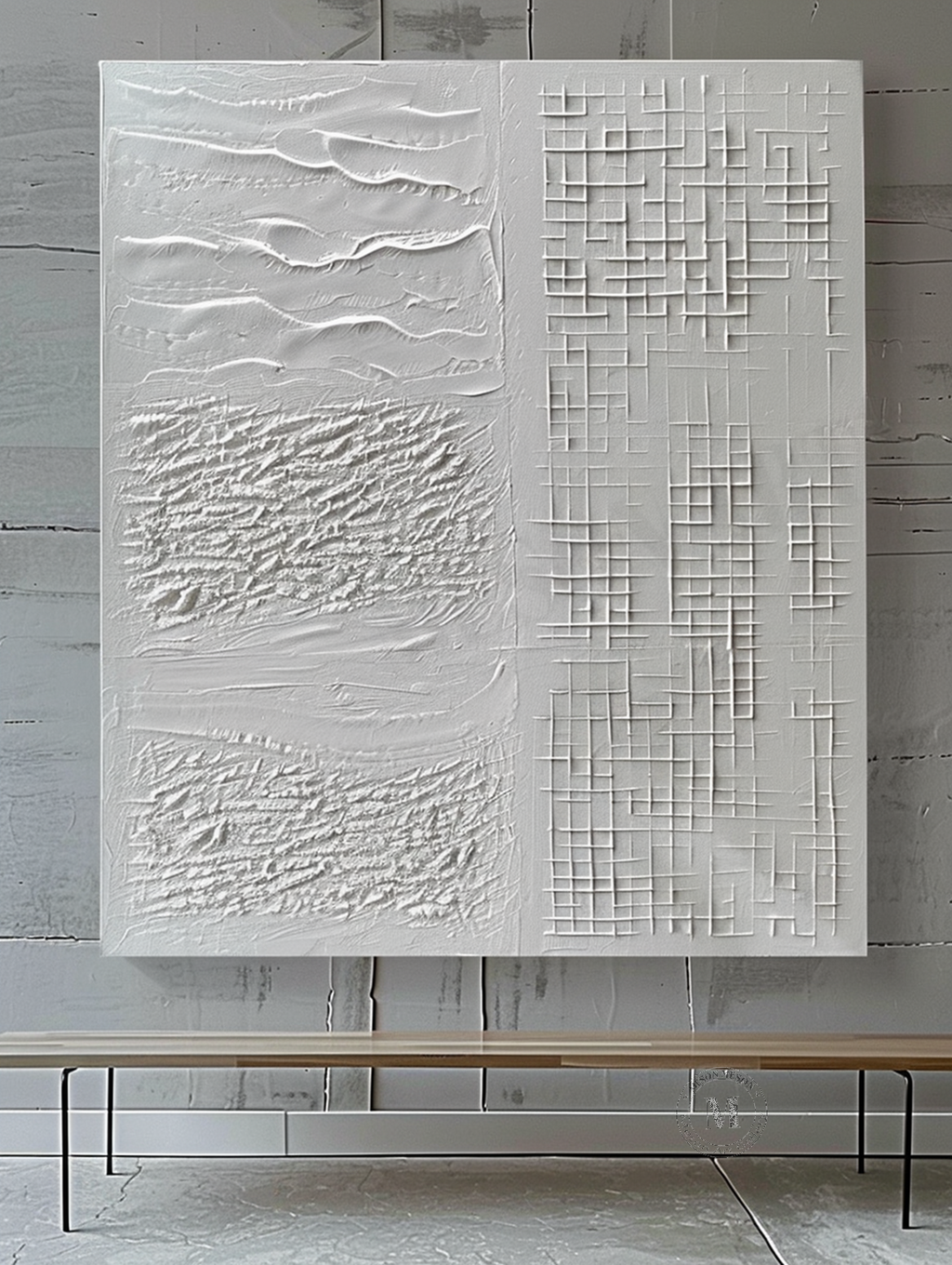 Neutral Tone Textured Plaster Art Texture Painting