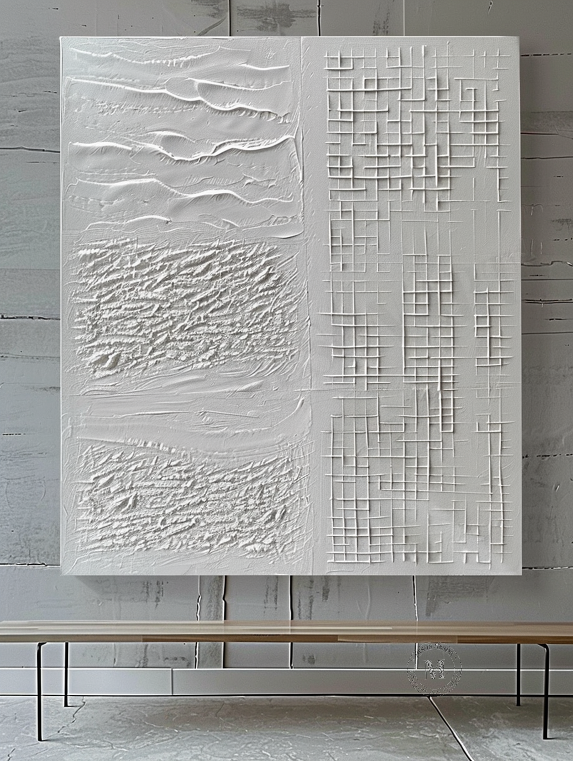 Neutral Tone Textured Plaster Art Texture Painting