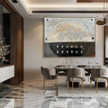 Dual-Tone Textured Half-Circle Oil Painting Geometric