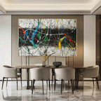 Abstract Expressionist Vibrant Splatter Action Painting