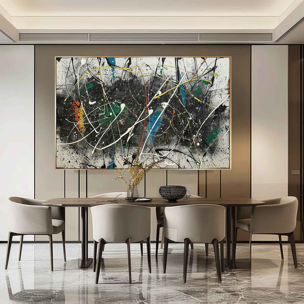 Expressionist Textured Splatter Oil Painting Dynamic Strokes