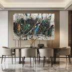 Expressionist Textured Splatter Oil Painting Dynamic Strokes