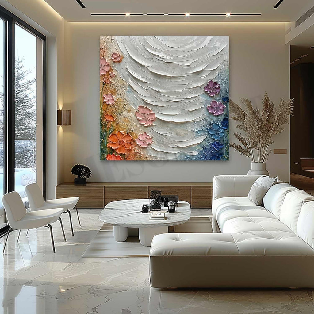Wall Art Abstract Floral Textured Modern