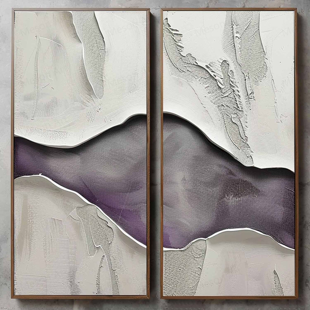 Dual Panel Textured Abstract Wall Art