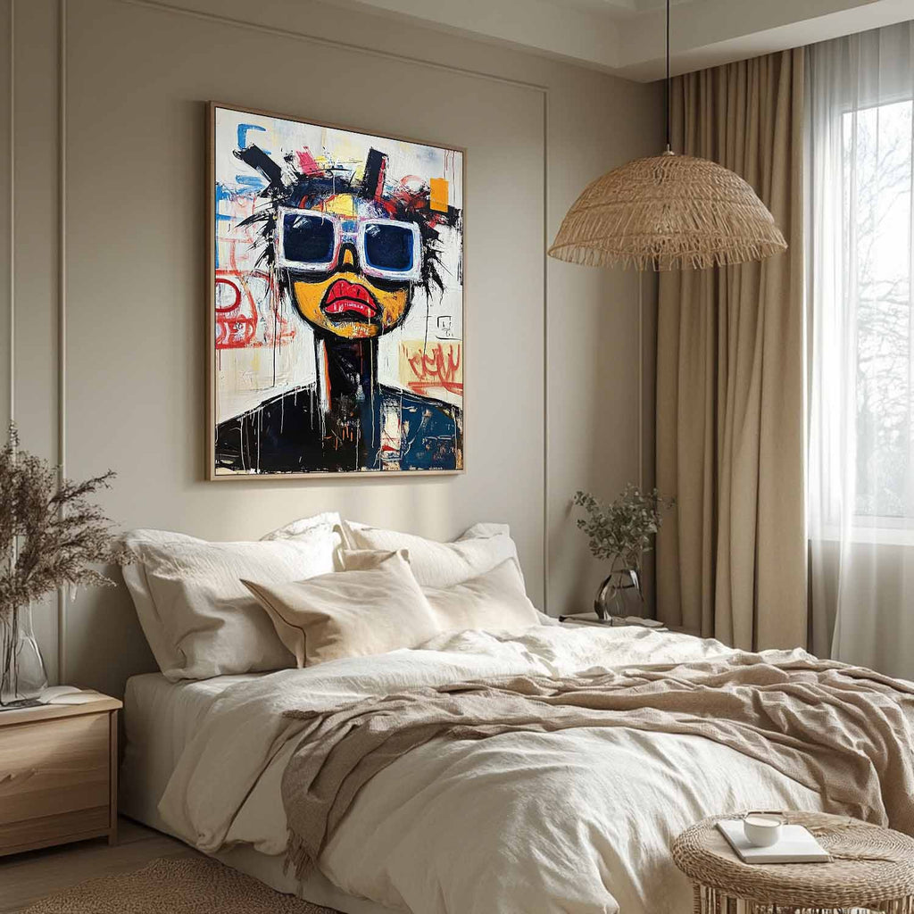 Tactile Bold Pop Art Portrait Oil Painting Vibrant Edgy