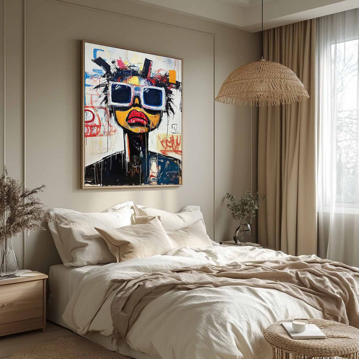 Tactile Bold Pop Art Portrait Oil Painting Vibrant Edgy