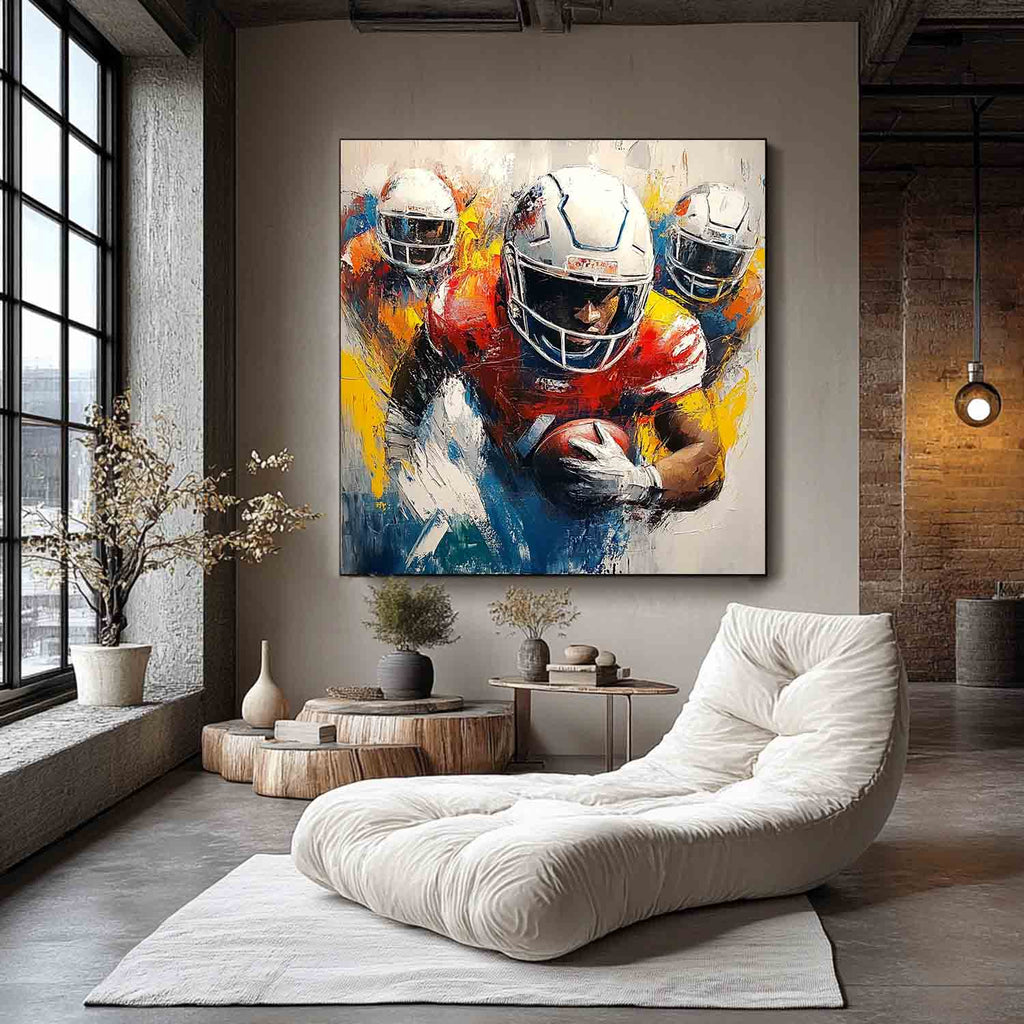 Dynamic American Football Player Painting