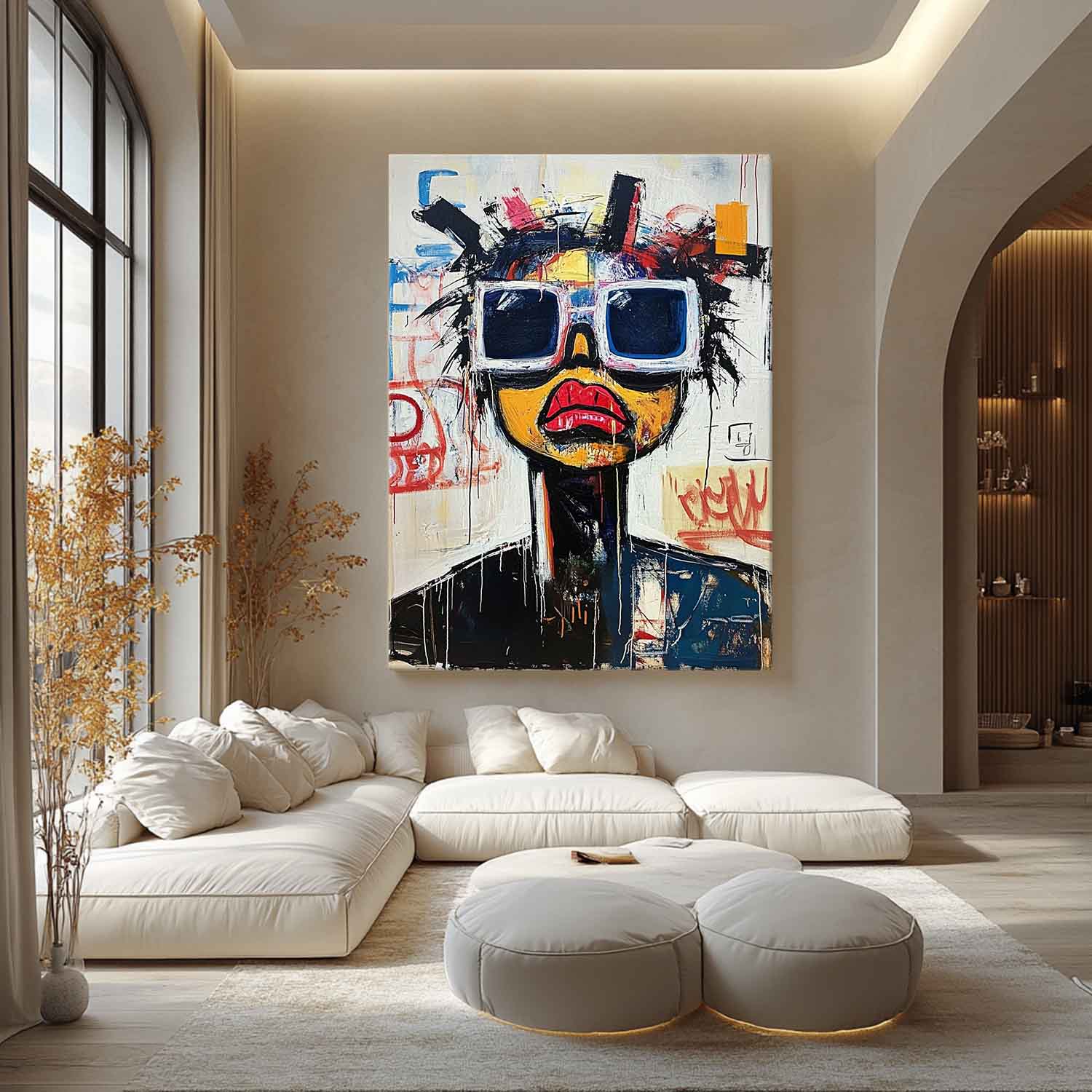 Tactile Bold Pop Art Portrait Oil Painting Vibrant Edgy