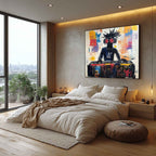 Vibrant DJ Theme Urban Graffiti Abstract Painting