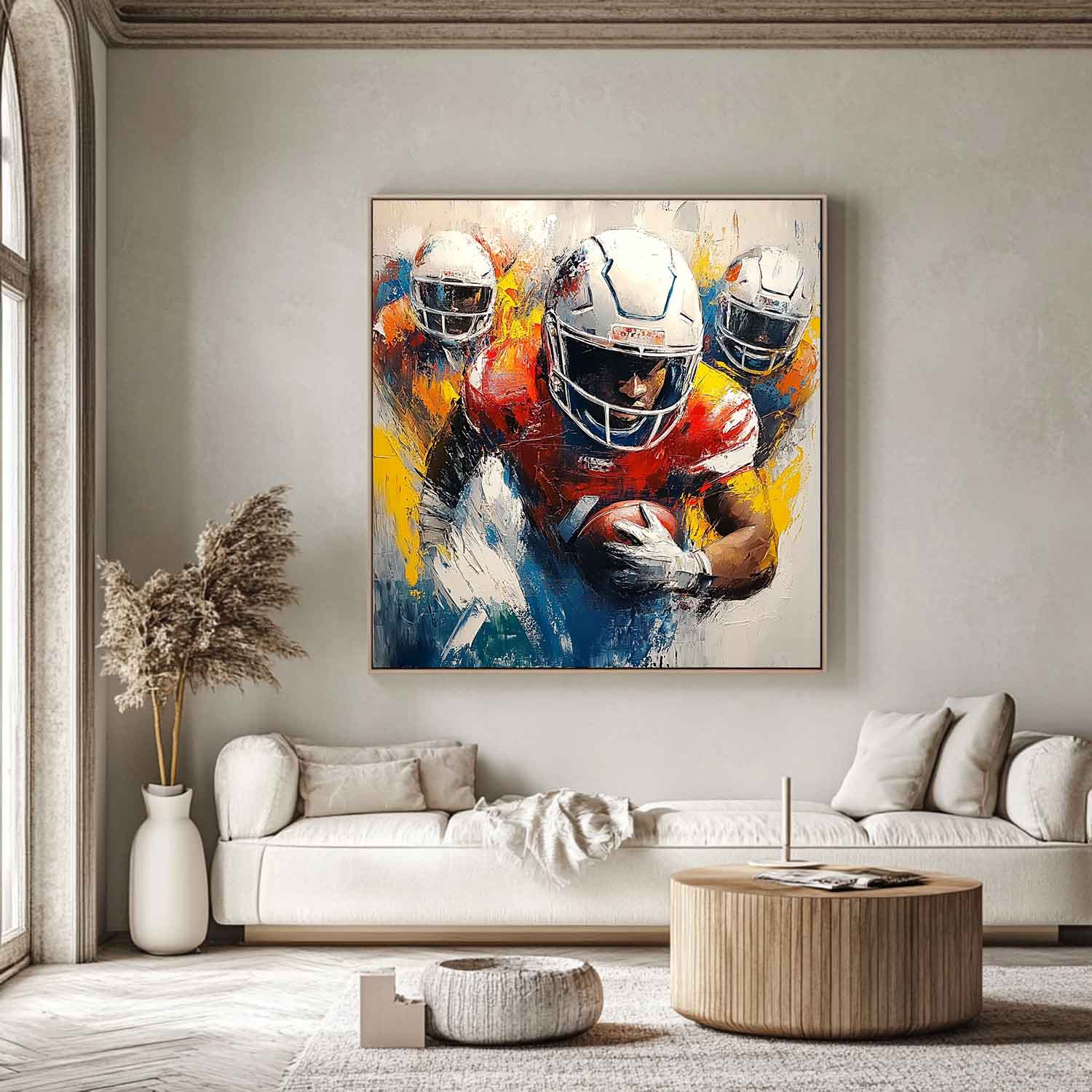 Dynamic American Football Player Painting