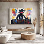 Vibrant DJ Theme Urban Graffiti Abstract Painting