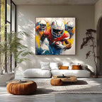 Dynamic American Football Player Painting