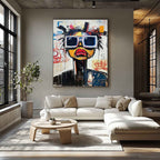 Tactile Bold Pop Art Portrait Oil Painting Vibrant Edgy