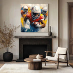 Dynamic American Football Player Painting