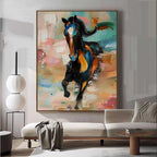 Horse Vibrant Horse Painting Colorful Impasto