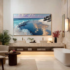 Golden Hour Beach Impasto Painting