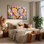 Double Chevron Heart Impasto Painting