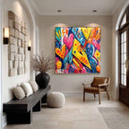 Graffiti Love Hearts Pop Art Impasto Painting