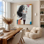 Serene Woman Portrait 3D Impasto Painting