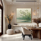 Tranquil Lakeside Bamboo 3D Impasto Painting