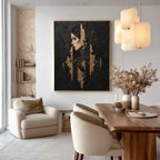 Golden Warrior Portrait Mixed Media Painting