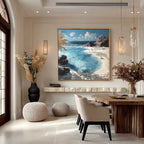 Tropical Secluded Cove Impasto Painting