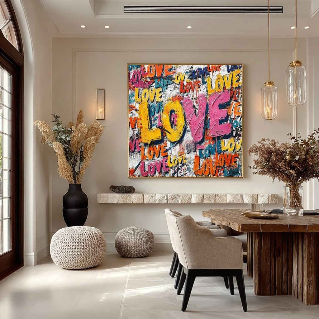 Graffiti Love Pop Art Impasto Painting