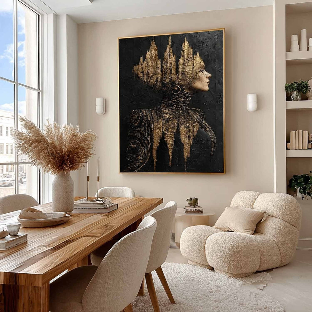 Golden Empress Mixed Media Painting