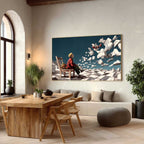 Surreal Boy Clouds Art Oil Painting