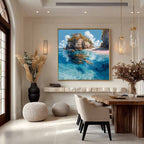 Tropical Snorkeling Cove Impasto Painting