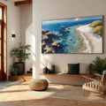 Cliffside Beach Impasto Painting