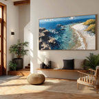Cliffside Beach Impasto Painting