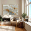 Luxury White & Gold Floral Impasto Painting