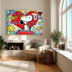 Snoopy King of Hearts Pop Art Impasto Painting
