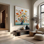 Autumn Blossom in Vase 3D Impasto Painting