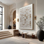 Wabi-Sabi Stacked Tiles Bas-Relief Painting