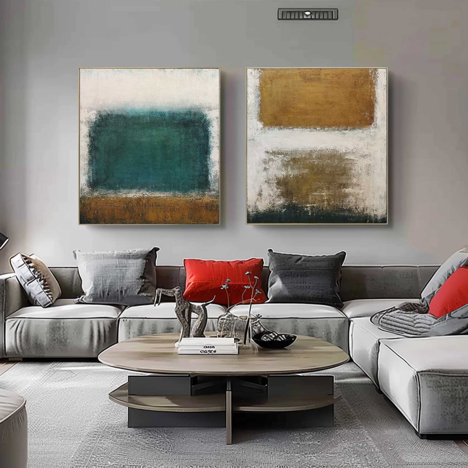 Rothko-Inspired Color Field 2-Piece Painting Set