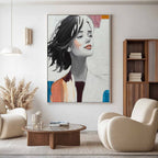 Serene Woman Portrait 3D Impasto Painting