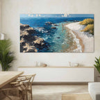 Cliffside Beach Impasto Painting