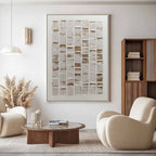 Wabi-Sabi Stacked Tiles Bas-Relief Painting