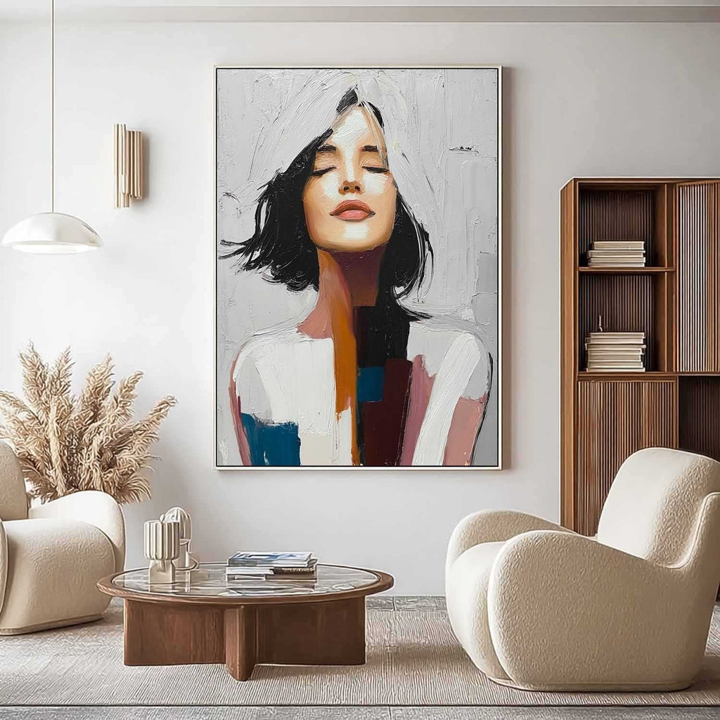 Peaceful Contemplation 3D Impasto Painting