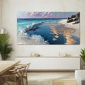 Golden Hour Beach Impasto Painting