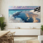 Golden Hour Beach Impasto Painting